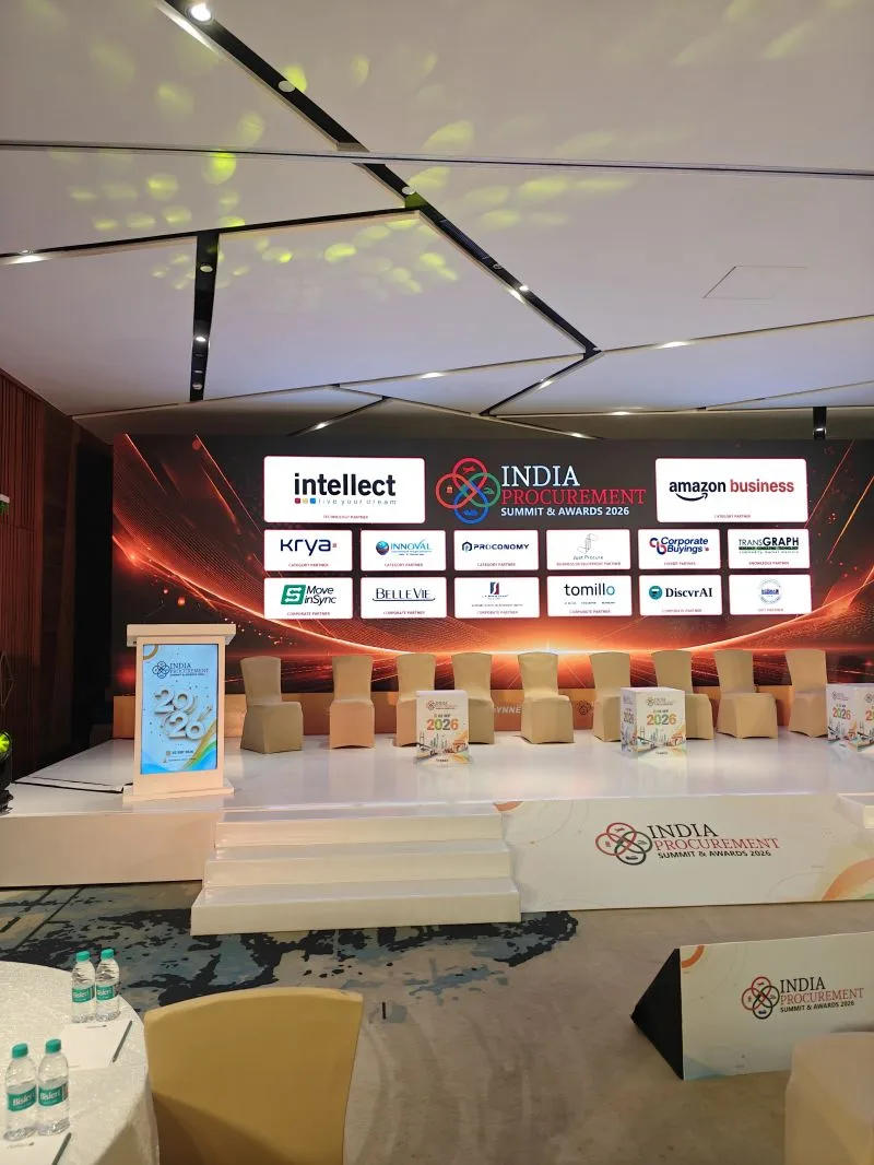 The India Procurement Summit & Awards 2026 stage at the Radisson Blu, Mumbai Airport